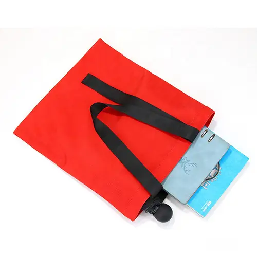 Promotional Cheap Printed Red Reusable Shopping Travel Tote Bag With Zipper